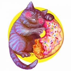 Раскраска котик пончик #6 #350437