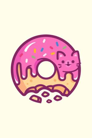 Раскраска котик пончик #8 #350439