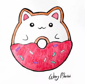 Раскраска котик пончик #18 #350449