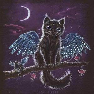 Раскраска котик с крыльями #5 #350576