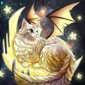 Раскраска котик с крыльями #8 #350579