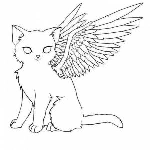 Раскраска котик с крыльями #15 #350586