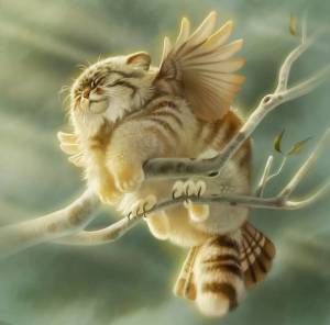 Раскраска котик с крыльями #36 #350607