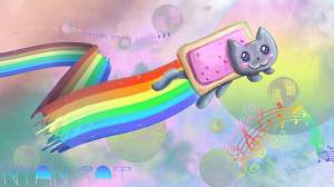 Раскраска котик с радугой #1 #350610
