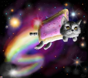 Раскраска котик с радугой #15 #350624