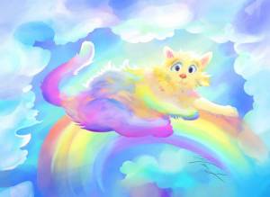 Раскраска котик с радугой #37 #350646
