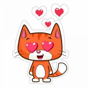 Раскраска котик с сердечком #10 #350657