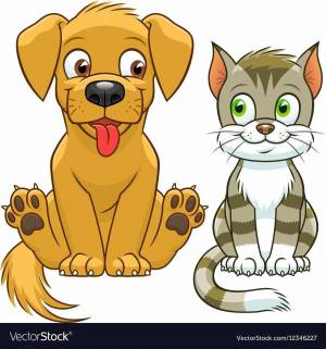 Раскраска котики и собачки для детей #1 #350839