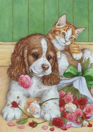 Раскраска котики и собачки для детей #17 #350855