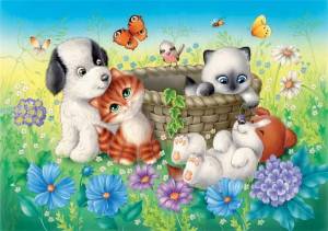 Раскраска котики и собачки для детей #25 #350863