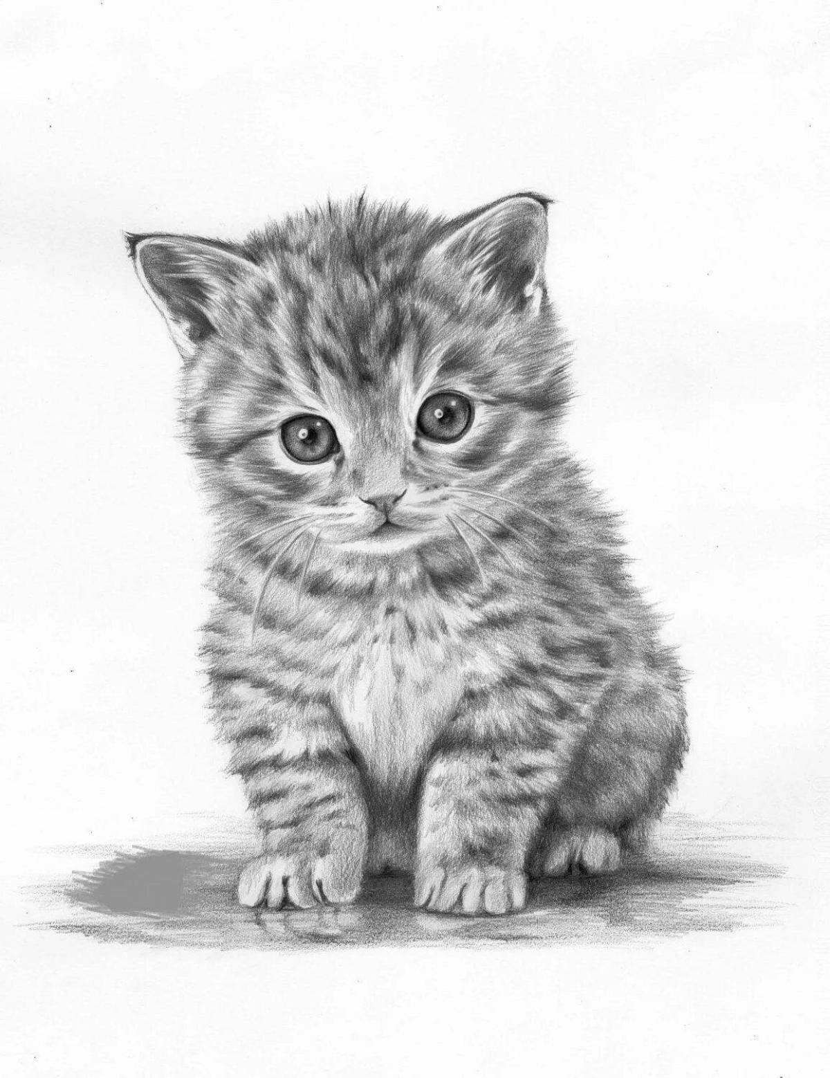 Фото рисунка кошки. Кошка карандашом. Котик карандашом. Котенок рисунок. Кошка рисунок карандашом.