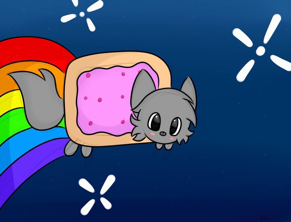 Котик с радугой #7