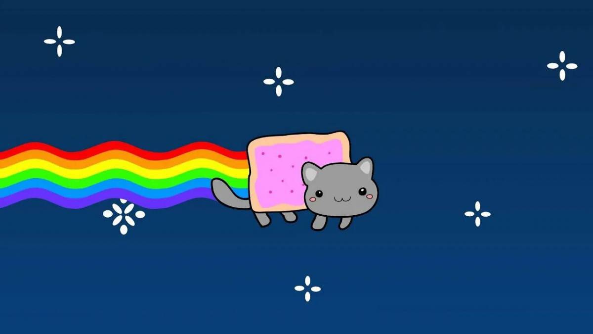 Котик с радугой #9