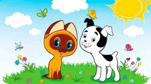 Раскраска кошечки собачки для детей мультсериал #24 #352118