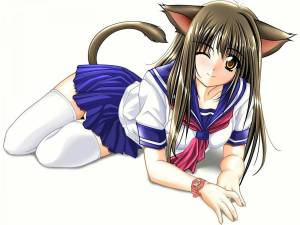 Раскраска кошка аниме девушка #12 #352280