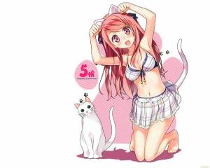 Раскраска кошка аниме девушка #28 #352296