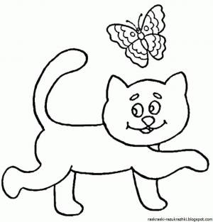 Раскраска кошка для детей 4 5 лет #16 #352426