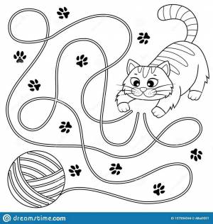 Раскраска кошка для детей 5 6 лет #33 #352481