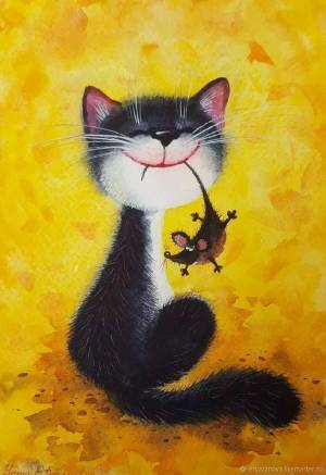 Раскраска кошка и мышка #10 #352529