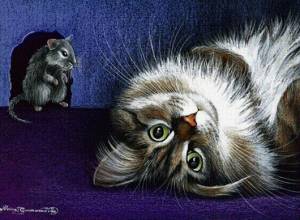 Раскраска кошка и мышка #11 #352530