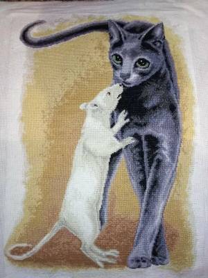 Раскраска кошка и мышка #20 #352539