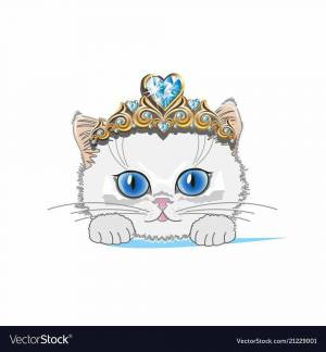 Раскраска кошка принцесса #8 #352711