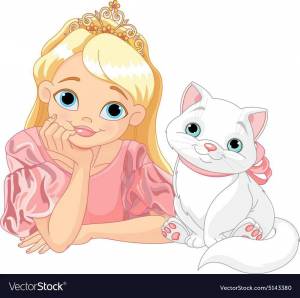 Раскраска кошка принцесса #36 #352739