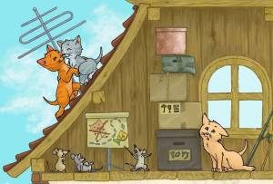 Раскраска кошкин дом для детей #20 #353031