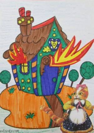 Раскраска кошкин дом для детей 4 5 лет #29 #353079