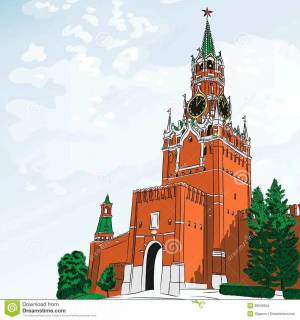 Раскраска кремль москва для детей #9 #355530