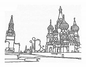 Раскраска кремль москва для детей #16 #355537
