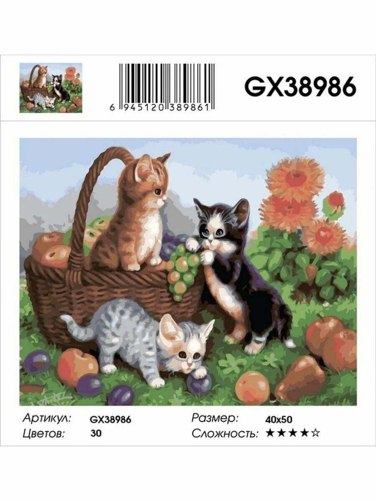 Кошка с котятами для детей #23