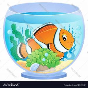 Раскраска аквариум с рыбками для детей #3 #33637