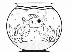 Раскраска аквариум с рыбками для детей #12 #33646
