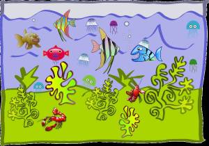 Раскраска аквариум с рыбками для детей #18 #33652