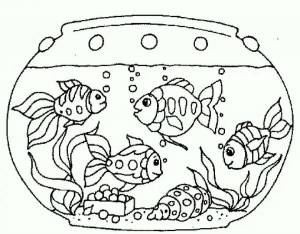Раскраска аквариум с рыбками для детей #24 #33658