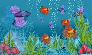 Раскраска аквариум с рыбками для детей #31 #33665