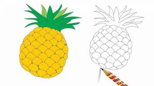 Раскраска ананас для детей #15 #35143