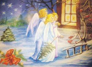 Раскраска ангел рождественский #8 #35336