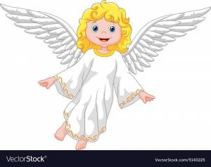 Раскраска ангела с крыльями для детей #3 #35359
