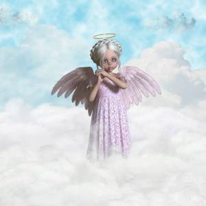 Раскраска ангела с крыльями для детей #21 #35377