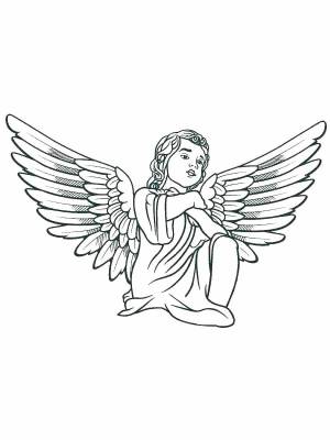 Раскраска ангела с крыльями для детей #31 #35387