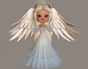Раскраска ангела с крыльями для детей #32 #35388