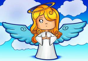 Раскраска ангела с крыльями для детей #37 #35393