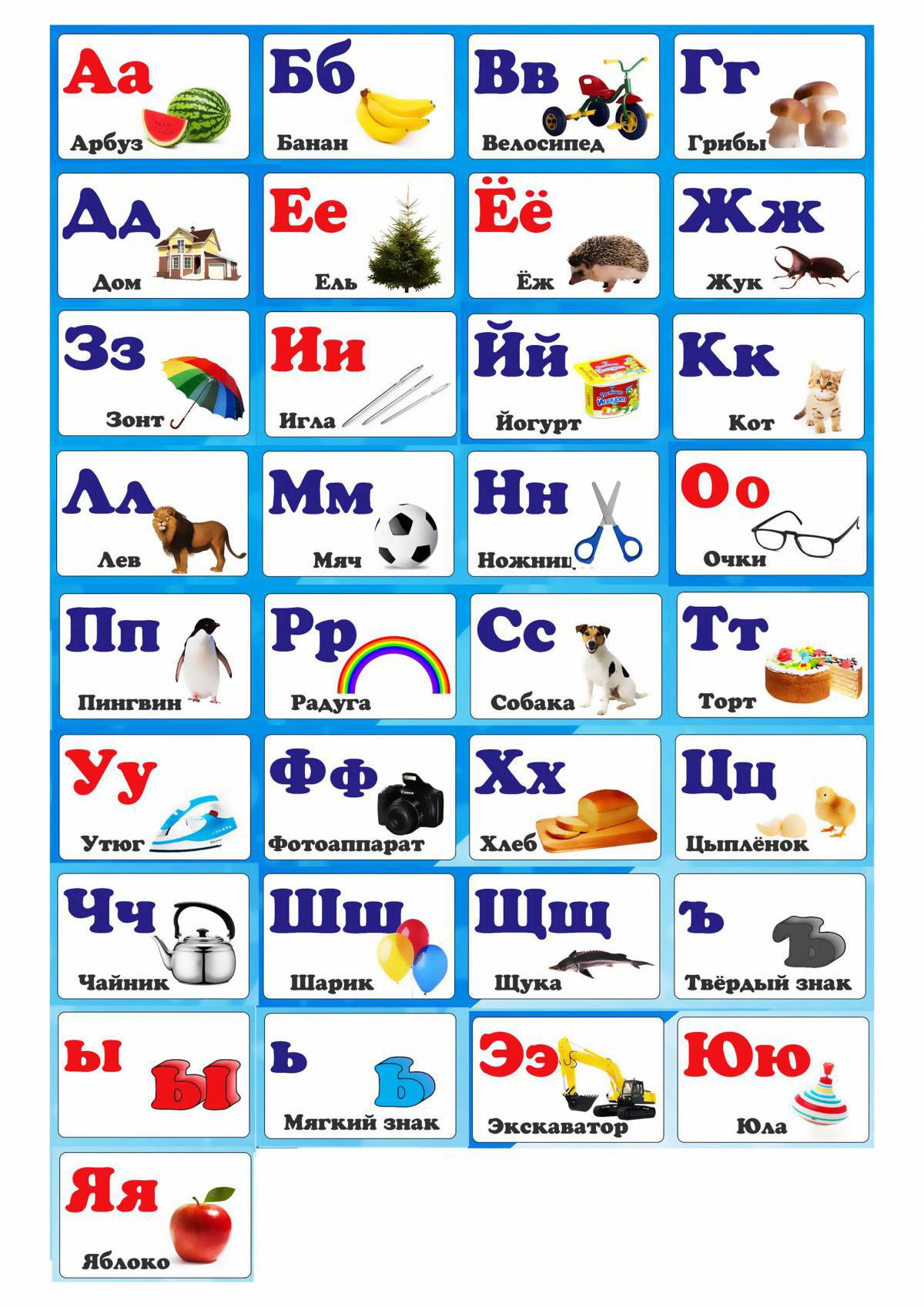 Алфавит для детей с картинками по названию буквы #31