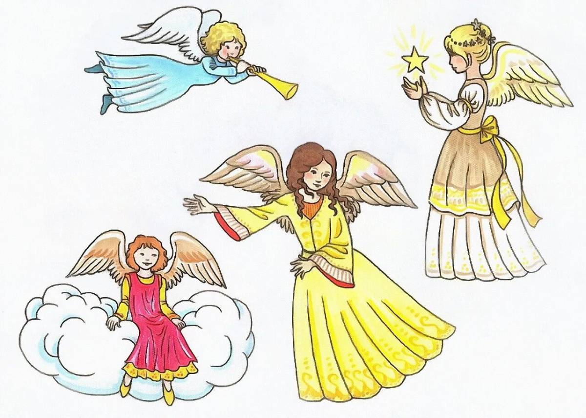 Ангела с крыльями для детей #17