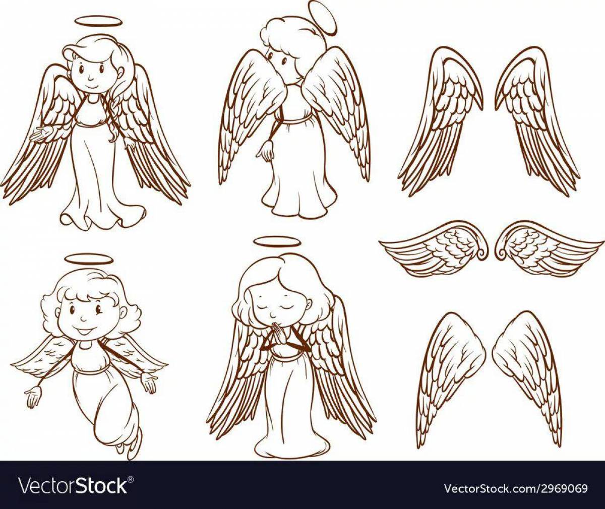 Ангела с крыльями для детей #35