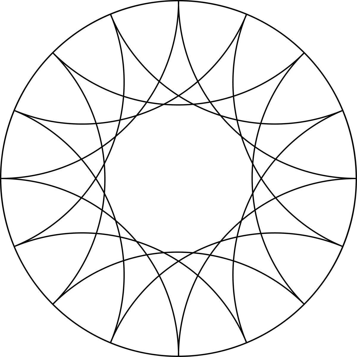 Рисунки с большим кругом. Орнамент из циркуля. Фигуры из окружностей. Узоры циркулем из кругов. Орнамент в круге.
