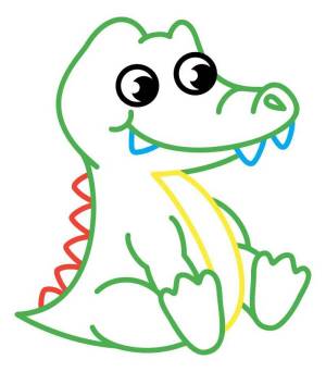 Раскраска крокодил для детей 3 4 лет #23 #356276