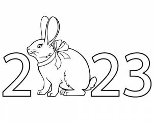 Раскраска кролик 2023 #18 #356345